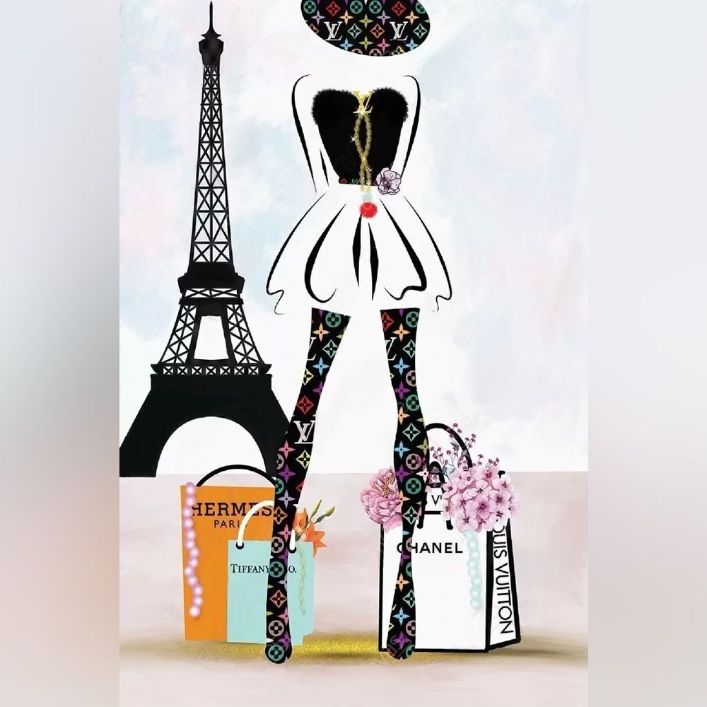 ✨ Fabulous Paris Fashion Couture print ✨ picture Louis Vuitton Chanel Tiffany’s